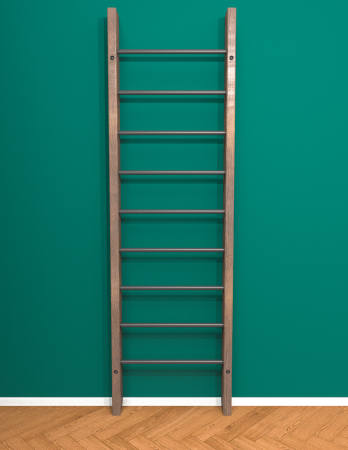 картинка Брашированная шведская стенка "Кастерли" Классик (Черные ступени) от магазина Лазалка