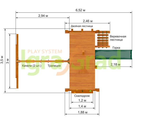 картинка Детская площадка IgraGrad "Крепость Фани" (Дерево) от магазина Лазалка