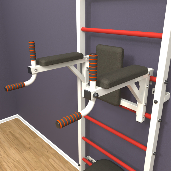 картинка Шведская стенка «LittleSport» White Pull-Up 3.0 красные ступени от магазина Лазалка