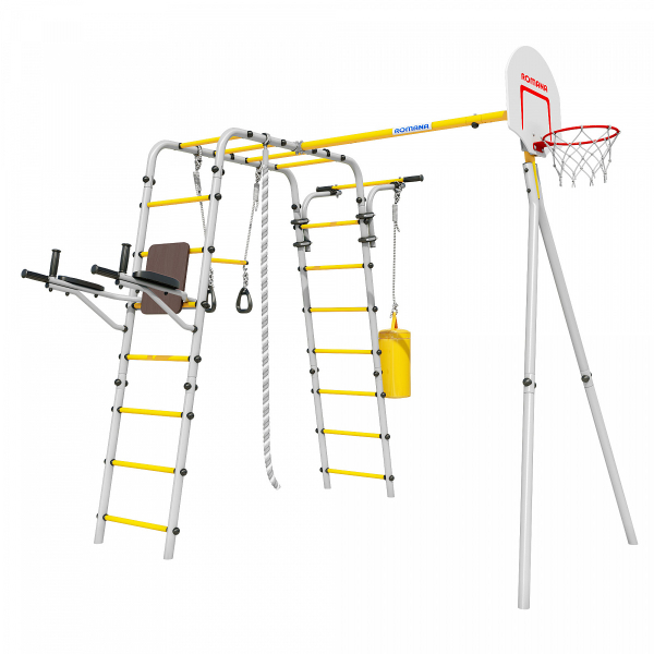 Детский спортивный комплекс для дачи ROMANA Fitness (Фитнес, желтый/серый) ( Без подвеса)