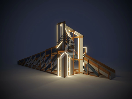 Зимняя деревянная горка "IgraGrad Snow Fox 12 м" с двумя скатами мод.4