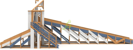 Зимняя деревянная горка "IgraGrad Snow Fox 12 м" с двумя скатами мод.4