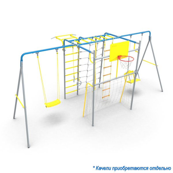 картинка УДСК-12.2 "Физрук-К2" с двумя доп. секциями "Качели" синий/серый от магазина Лазалка