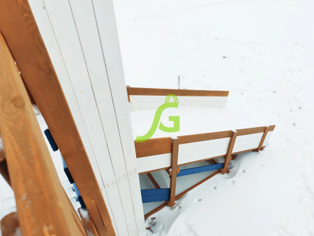Зимняя деревянная горка "IgraGrad Snow Fox 12 м" с двумя скатами мод.4