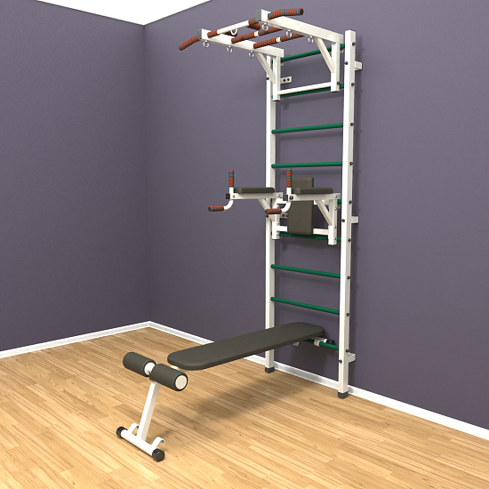 картинка Шведская стенка "LittleSport" Long 3.0 (белый*зеленый) от магазина Лазалка