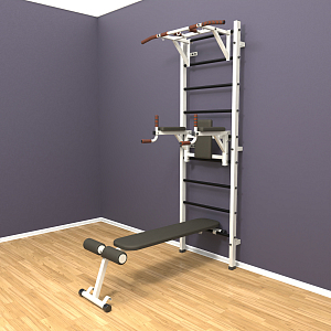 Шведская стенка «LittleSport» White Pull-Up 3.0 черные ступени