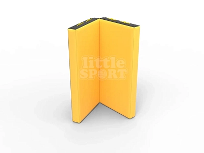 картинка Мат кожзам LittleSport (100х100х10см) складной в 2 сложения черный/желтый от магазина БэбиСпорт