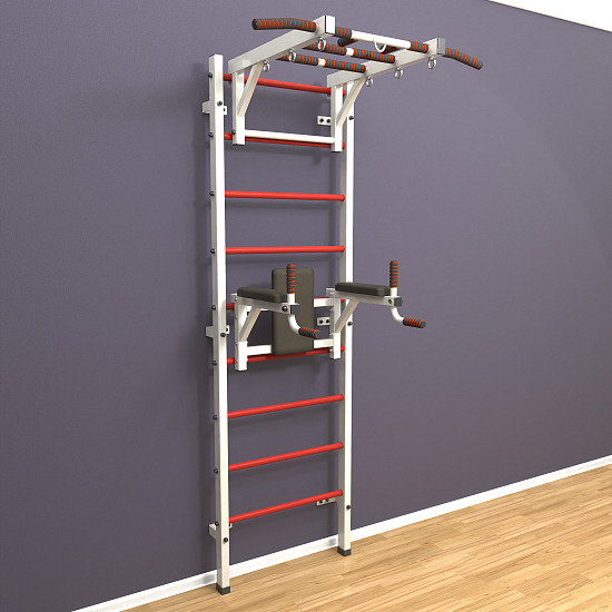 картинка Шведская стенка "LittleSport" Long 2.0 (белый*красный) от магазина Лазалка