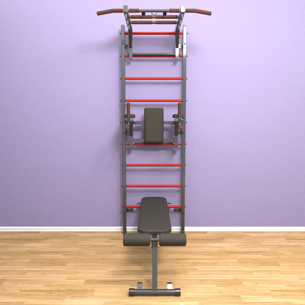 Шведская стенка «LittleSport» Graphite Long 3.0 красные ступени