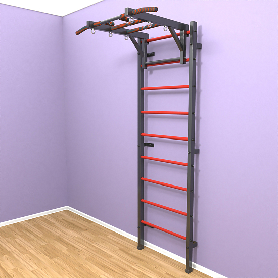 картинка Шведская стенка "LittleSport" Long (черный*красный) от магазина Лазалка