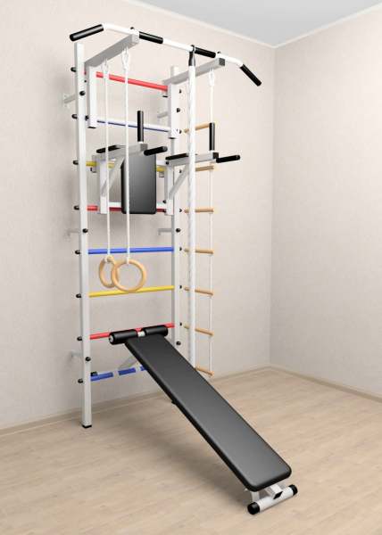 Шведская стенка Sv Sport 506 (Турник стандарт/Брусья/Скамья/Канат/Кольца/Лестница)