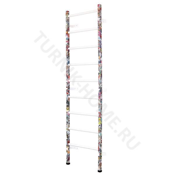 Шведская Стенка Turnik home пристенная ( Темные стойки Белый) 