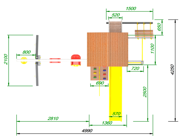 Детская площадка Пикник "Ультра" с турником и шведской стенкой