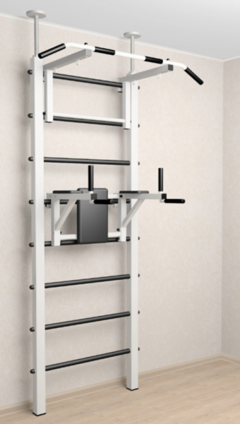 Шведская стенка Sv Sport враспор (Турник стандарт/Брусья) (высота 258-275см) 703