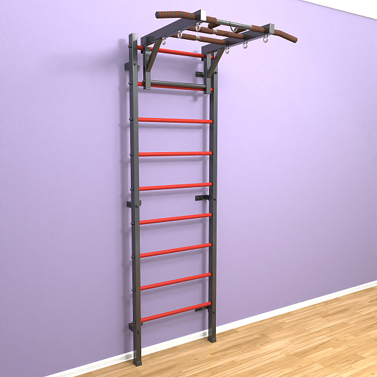 картинка Шведская стенка "LittleSport" Long (черный*красный) от магазина Лазалка